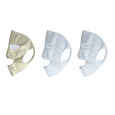 RAGUPEL 3 Pcs Ice Mask,Good Extensibility Face Ice Pack,Fits the Face Effectively Ice Face Mask,Gold,Off-white
