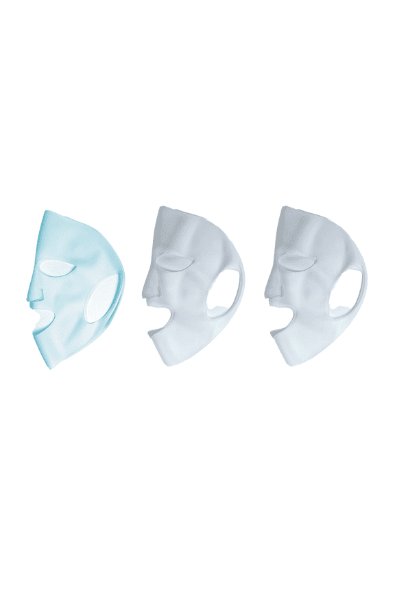 3 Pcs Ice Mask,Good Stretch Face Ice Pack,Fits Perfectly on Face Ice Face Mask,Lightblue,Off-White