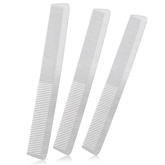 BPPEG Pieces Metal Hair Comb Stainless Steel Fine Cutting Styling Salon Detangler for