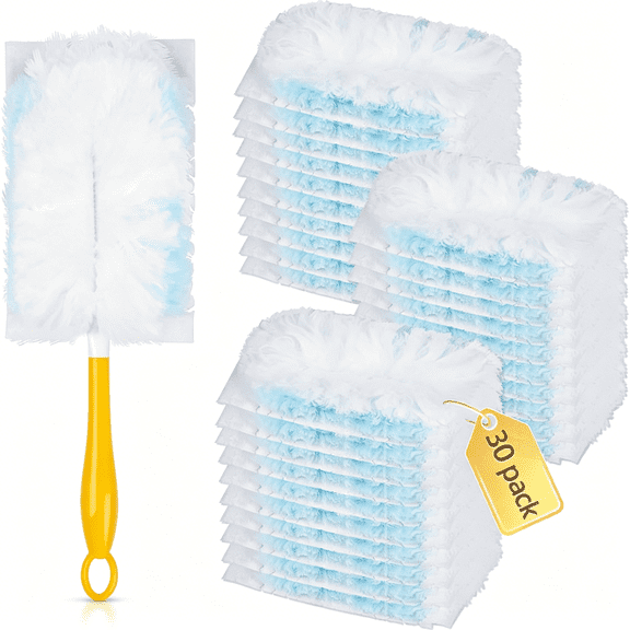 RAGUPEL 30 Count Duster Refills Compatible with Dusters 180° Handle Dusters, 180° Heavy Duty Multi-Surface Duster Replacement with 1 Standard Handle, Unscented