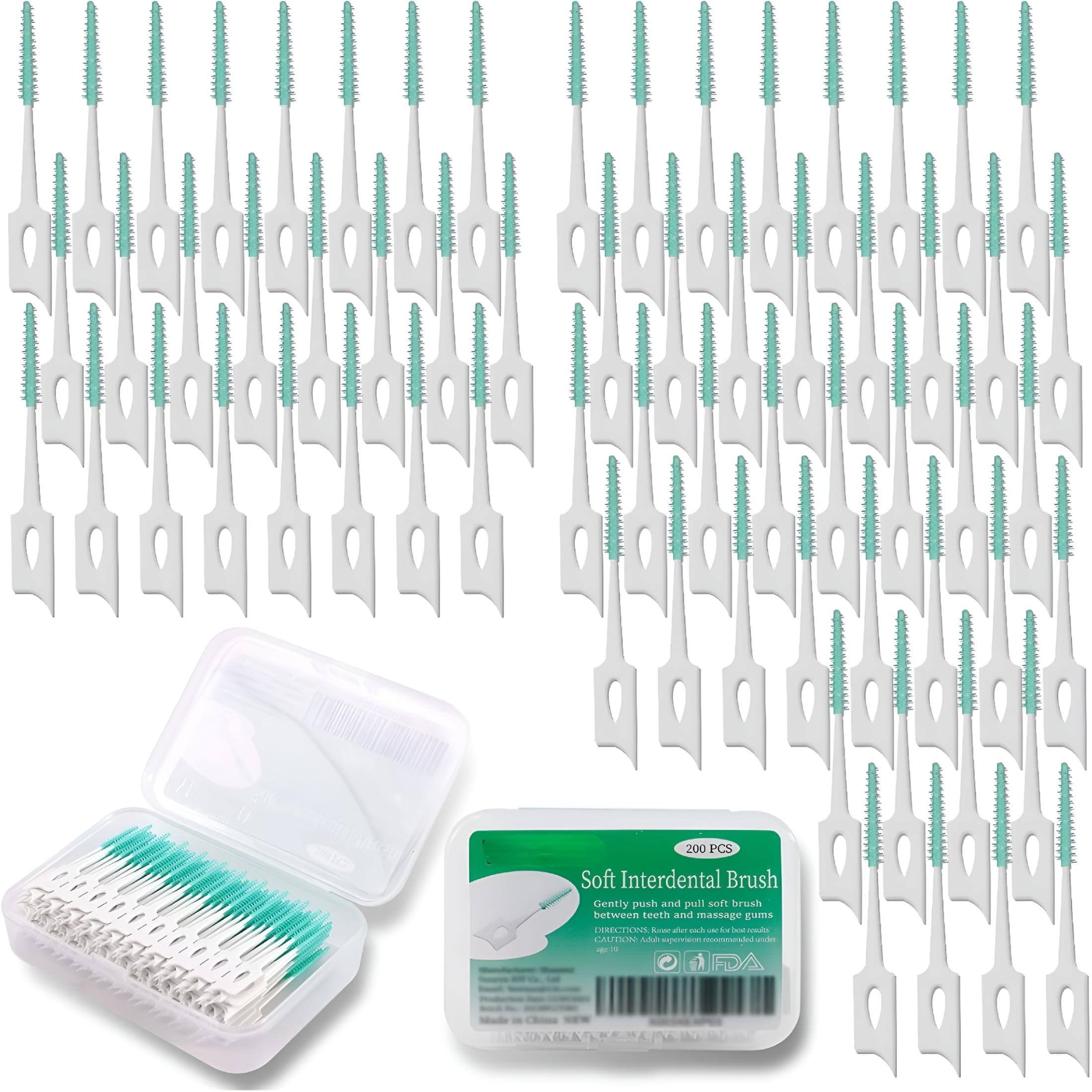 RAGUPEL 300 Pcs Soft Dental Floss Picks,Silicone Interdental Brush ...