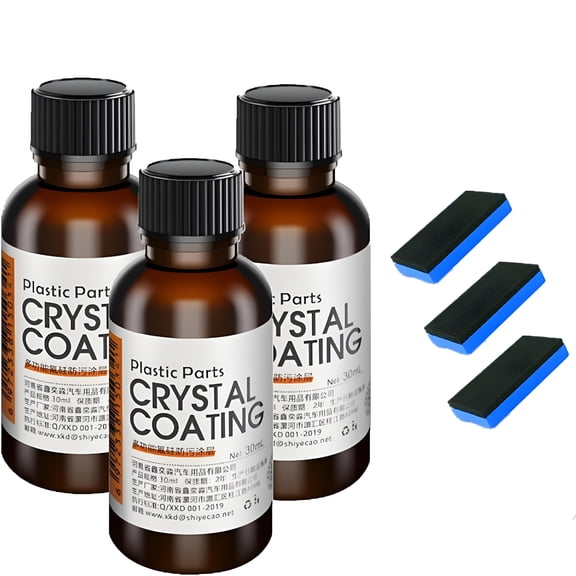 RAGUPEL 30ml Car Plastic Plating Refurbishing Agent, Crystal Coating Restorer Black, Plastic Model Car Kits, Nano Coating Agent, for Automotive Easy to Use (3PCS)