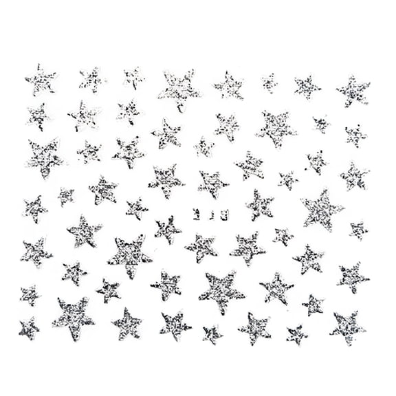 RAGUPEL 3D Glitter Star Nail Stickers, Frosted PET