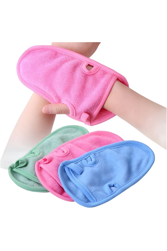 3PCS Bathing Mittens Shower Soft Skin Care Face Body Wash Massage Spa Mitt for Adult and Kids