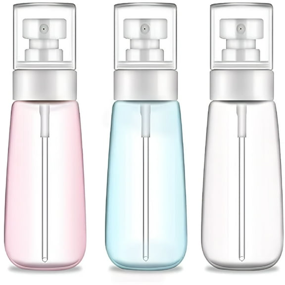 RAGUPEL 3Pcs 100ml/3oz Fine Mist Hairspray Bottle for Essential Oils, Empty Airless Makeup Face Spray Bottle Clear Refillable Travel Containers for Cosmetic Skincare Perfume