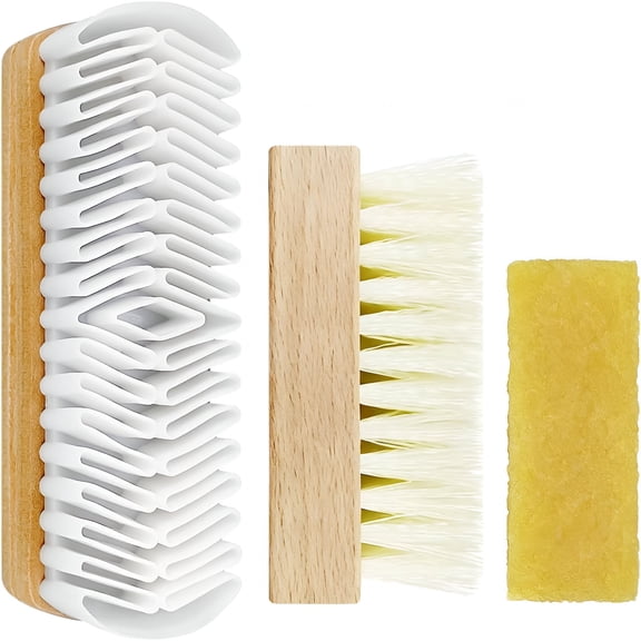 RAGUPEL 3Pcs Suede Shoe Brush and Eraser Suede Nubuck Cleaning Brush for Shoes