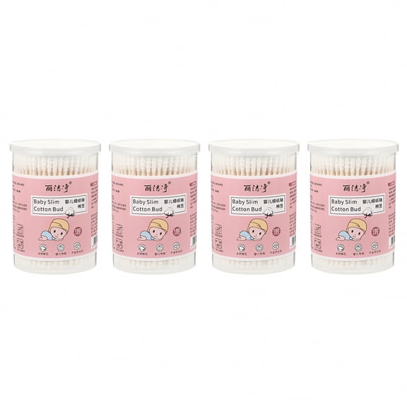 RAGUPEL 4 Boxes Cotton Swab Baby Care Buds Swabs Portable Multi-purpose Sticks Thin Paper Ear Pads Absorbent