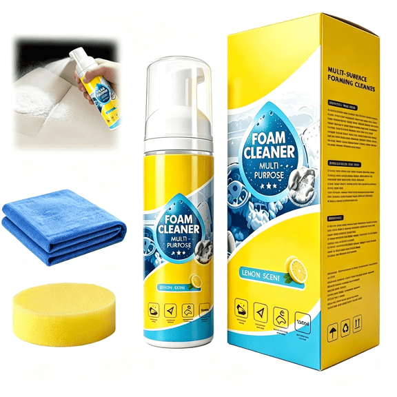 RAGUPEL 4-In-1 Multi-Enzyme Foam Cleaner,New Foam No-Rinse Cleaner,All-Purpose Deep Cleaning Spray for Car Interior,Kitchen Grease,Bathroom Tiles,Sofa Upholstery (1)