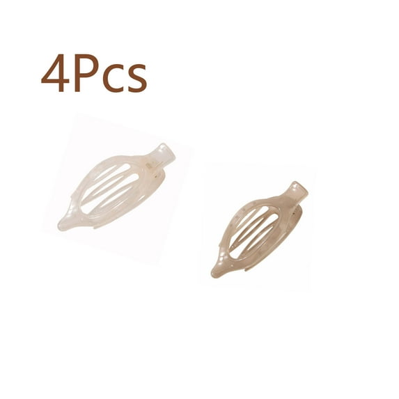 RAGUPEL 4 Pcs Hair Clips for Women,Jelly Color Handcrafted Craftsmanship Flat Claw Clips,French Curve Hair Barrettes,Champagne&Gray