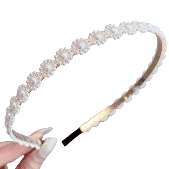 RAGUPEL 4 Pcs Headbands for Women,Elegant Pearl Embellishments Head Bands for Women's Hair,Anti-Slip and Fairy-Inspired Hair Bands for Women's Hair,Style6