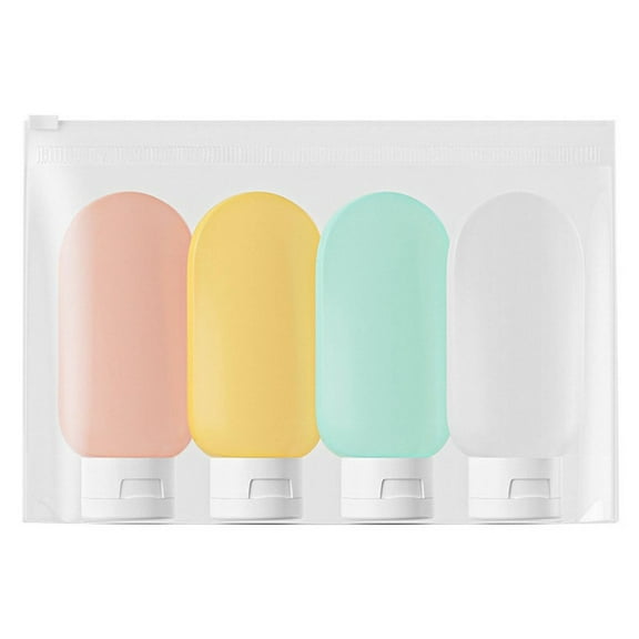 RAGUPEL 4 Pcs Travel Size Toiletries,Leak-Free Travel Size Bottles,Portable Soft Silicone Travel Size Toiletries Containers,Light
