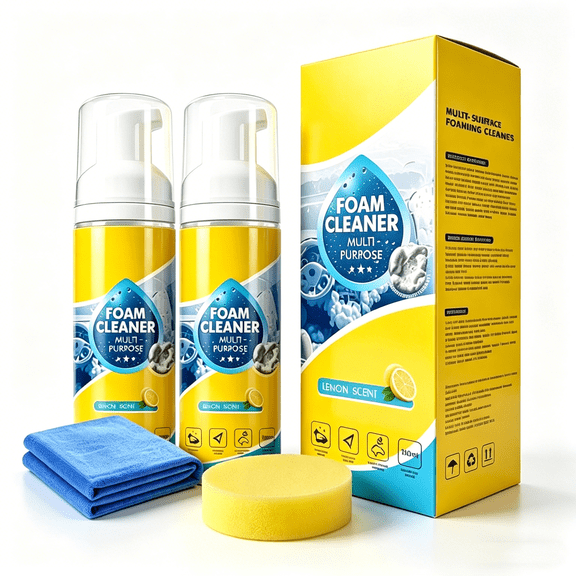 RAGUPEL 4-in-1 Multi-Enzyme Foam Spray Cleaner, Multipurpose Foam Cleaner for Car Interior Kitchen Bathroom Sofa, Deep Cleaning Foam Spray with Lemon Fresh Scent (1)