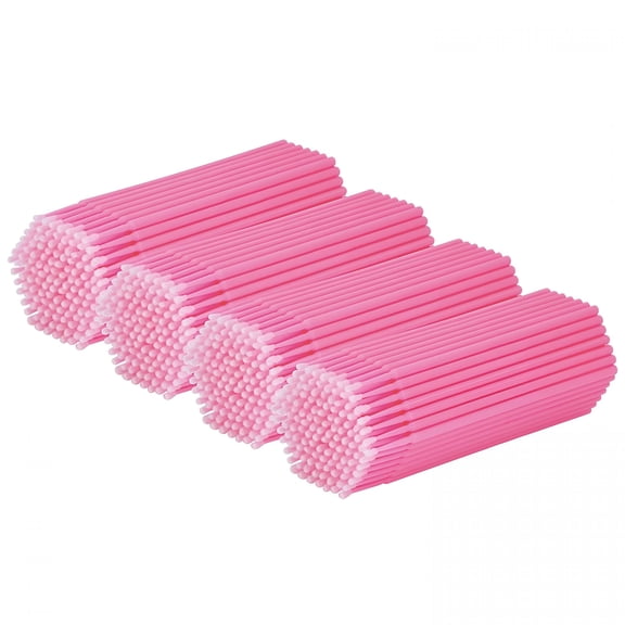 RAGUPEL 400 Pcs Micro Cotton Swabs, Disposable Eyelash Microswabs for Eyelash Extensions, Lash Brush Applicators Pink (Head Diameter: 2.0 Mm)