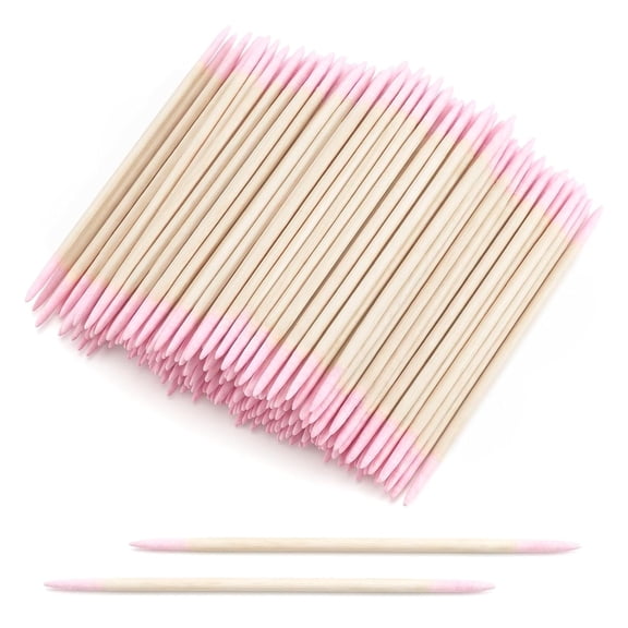 RAGUPEL 400 Pcs Pointed Tip Cotton Swabs,Pink Double-End Microblading Cotton Swabs for Makeup Disposable Makeup Touch Up Applicators Nail Polish Remover Pen Pointy Q Tips