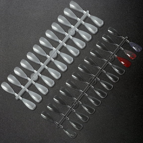 RAGUPEL 480Pcs Nail Color Display Tips, Almond Shaped Acrylic False Nail Tips for Gel & Regular Polish, Durable, Easy to Color - Perfect for Nail Practice & Professional Use (Clear)