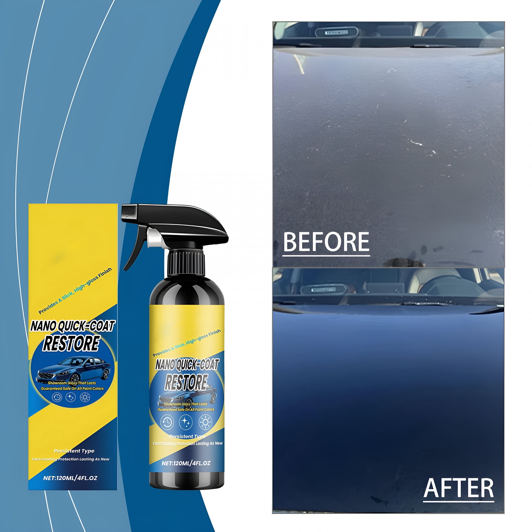 RAGUPEL 4FL.OZ (120ML) Nano Quick-Coat Restore Spray,High-Gloss Car ...