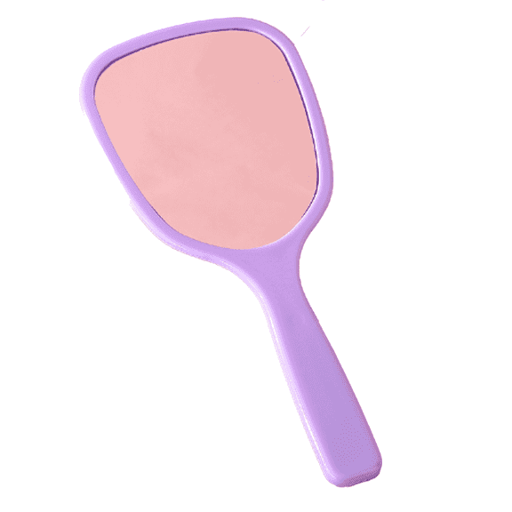 XIBUFE 4PCS Hand Held Mirror,Aluminum Mirror Travel Mirror,Handle Makeup Mirror,Purple