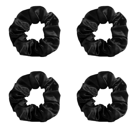 RAGUPEL 4Pcs Scrunchies,Satin Fabric Glossy and Smooth Hair Accessories for Women,Hair Scrunchies for Women's Hair,Black,Style3