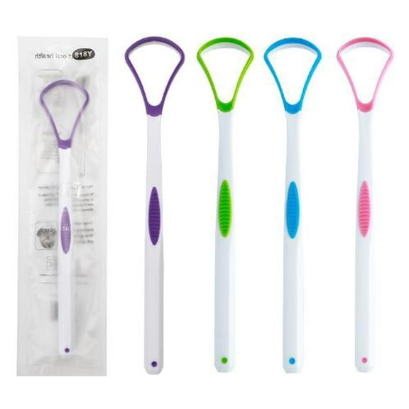 RAGUPEL 4Pcs Tongue Scraper,Tongue Cleaner for Oral Care,Bad Breath Treatment for Adults,Ergonomic Tongue Brush,Professional Tongue Cleaning Tool