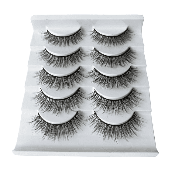RAGUPEL 5 Pairs False Eyelashes,12mm 3D Stunning Eye Appeal Lash Extension Kit,Easy to Apply and Remove Natural Lashes