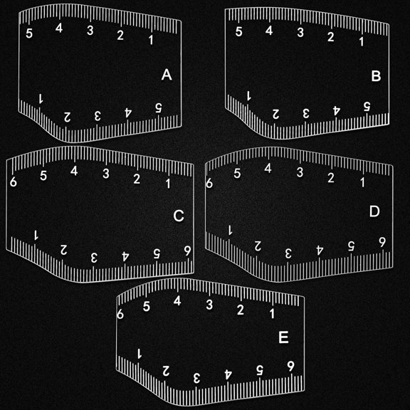 RAGUPEL 5 Pcs Brow Mapping Ruler Fast Drawing Eyebrow Template Set 5 Natural Eyebrow Measuring Tool Reusable Drawing Guide for Home Salon Use All Face Types