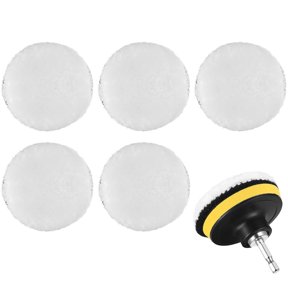 RAGUPEL 5 Pcs Inch Buffing Pads for Drill, Buffer Polisher Attachment| Car Polishing Wheel with Hook and Loop Back,Pour Cars Polish, Waxing,Compound Cutting
