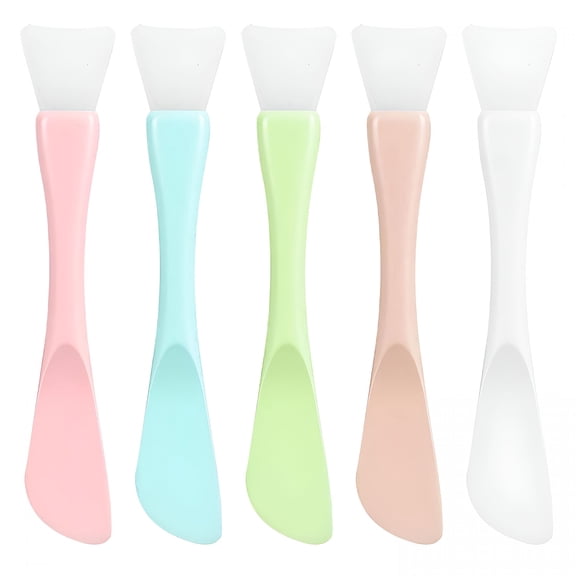 RAGUPEL 5 Pcs Silicone Face Mask Applicator,Face Mask Spatula,Reusable Double-End Faces Masks Brush Washable Beauty Spatula Cosmetic Tools for Clay,Cream,Gel,And Mud Facial Masks,Soft Smoothing