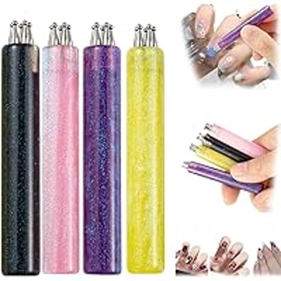 RAGUPEL 5 Petal Flower Nail Dotting Pen-Dotting Tool for Nail Art,One Stroke Flower Design Tool,1.8Mm Fine Tip Rhinestone Pickers,Handle Dotting Tool for Diy Nail Art