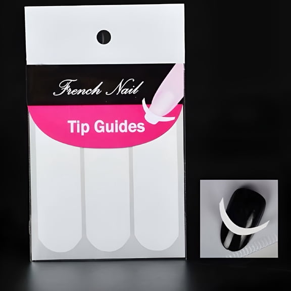 RAGUPEL 5 Sheets(240Pcs) French Manicure Nail Art Tips Form Guide Sticker Diy Stencil Tool French Tip Tool