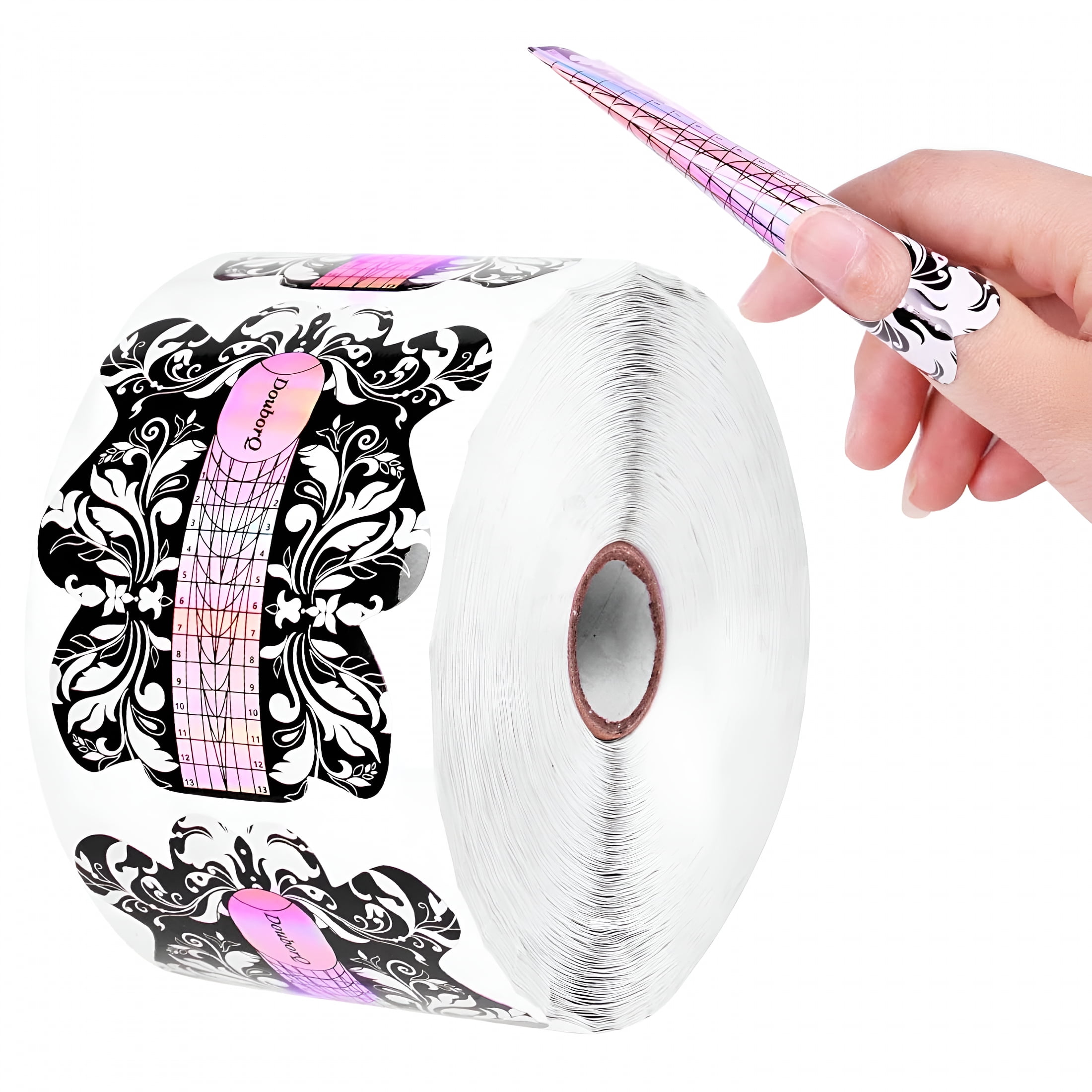RAGUPEL 500Pcs Acrylic Nail Forms,Nail Extension Tips,Nail Forms for Acrylic Nails,Acrylic Nail Uv Gel Nail Forms Guide Stickers Nail Art Equipment for Salon