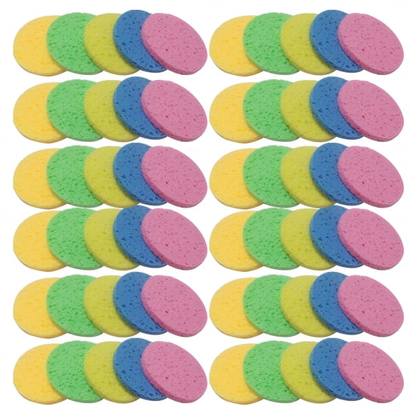 RAGUPEL 50Pcs Facial Sponges Makeup Sponge Face Wash Sponge Face Cleaners Portable Face Scrubbers
