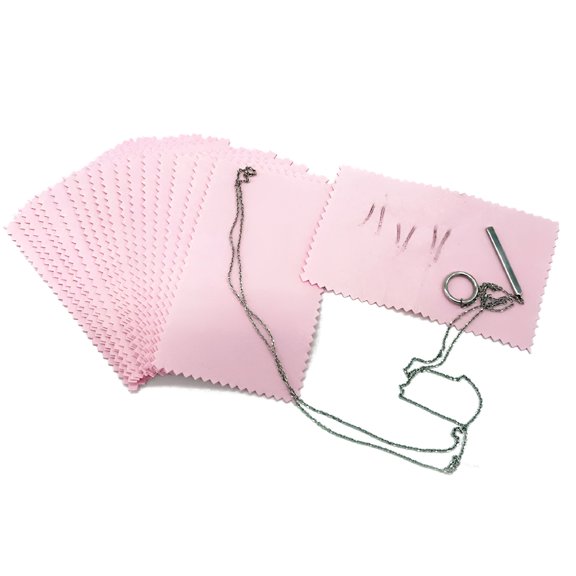 RAGUPEL 50Pcs Polishing Cloth Jewelry Silver Gold Cleaner Jewelry Tools for Silver Gold Brass and Copper