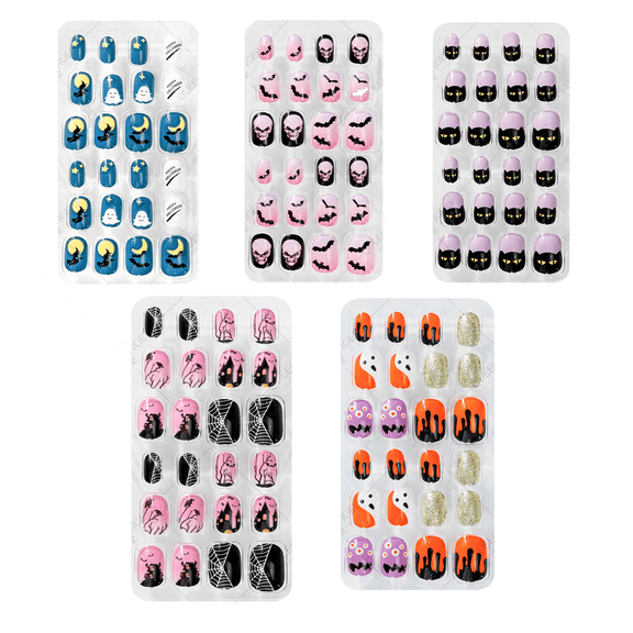 RAGUPEL 5Pcs Fake Nails For Kids Safe And Non-Toxic Materials Diverse Styles Kids Press On Nails Durable And Long-Lasting False Fingernails Kids