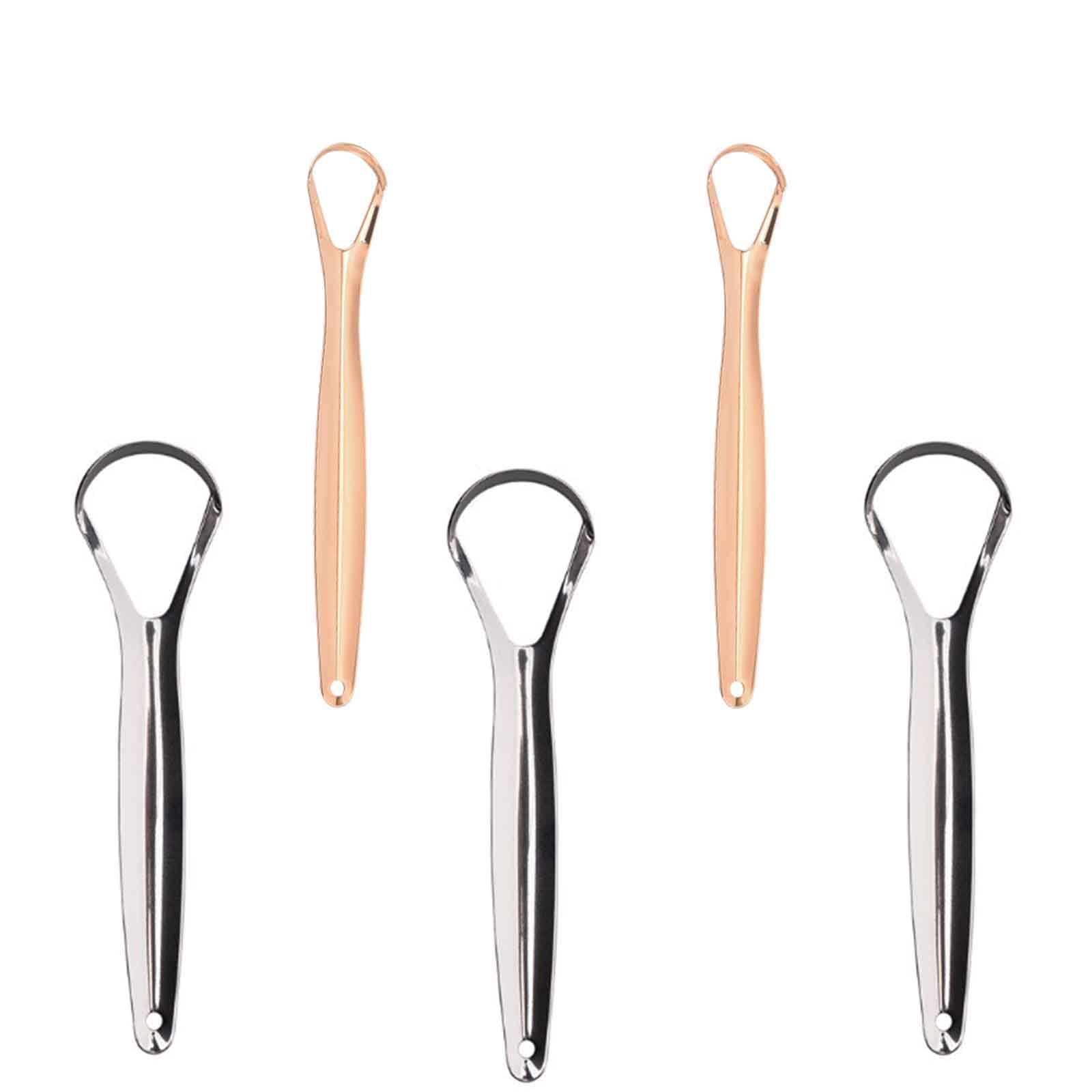 RAGUPEL 5Pcs Tongue Scraper,Metal Tongue Scraper for Oral Care,Bad Breath Treatment for Adults,Multicolor