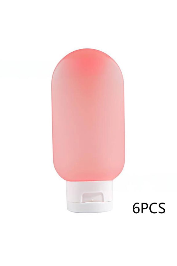 6 Pcs Travel Size Toiletries,Quick Refill Travel Size Containers,Soft Silicone Leak-Free Travel Containers,Pink