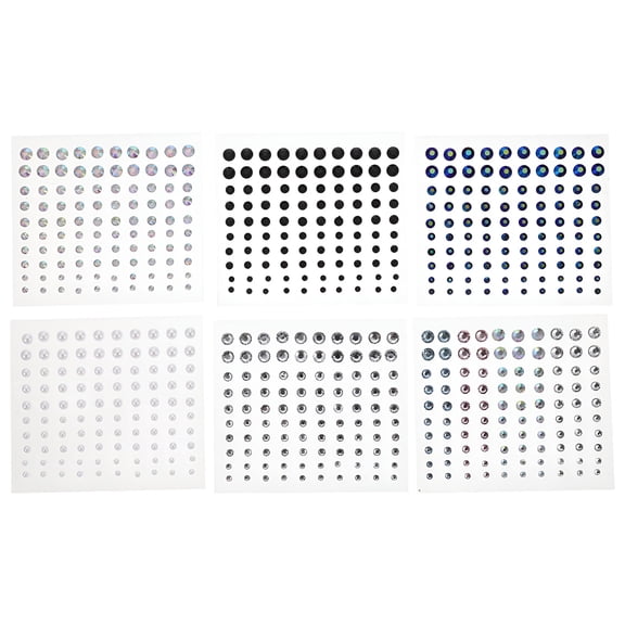 RAGUPEL 6 Sheets Eye Face Gems Jewels Rhinestone Stickers Self Adhesive Makeup Diamonds