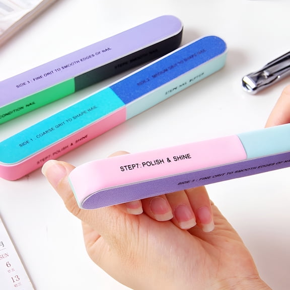 RAGUPEL 6-Sided Nail File and Buffer Block, Professional Sanding Board for Natural and Acrylic Nails, Manicure Shiner for Home and Salon