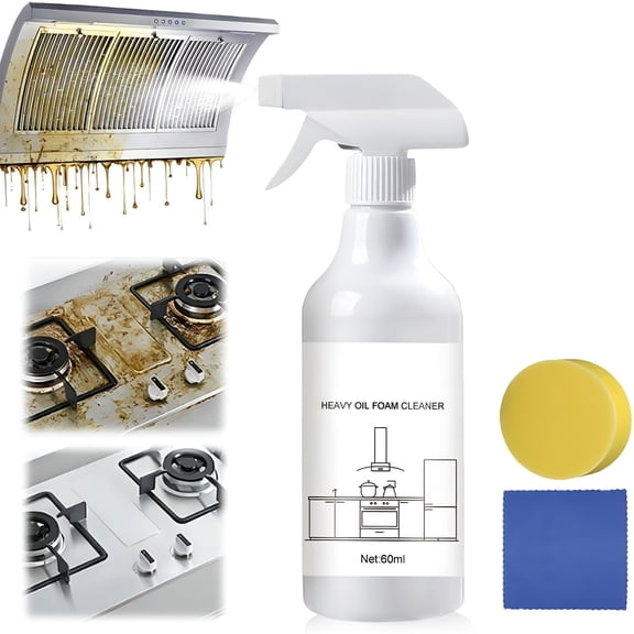 RAGUPEL 60ML Heavy Oil Foam Cleaner,Multi-purpose Kitchen Cleaner Spray,Splash Foam Spray Cleaner,Splash Foam Spray Tablets & Spray Bottle Oven Cleaner for Kitchen (1PCS)
