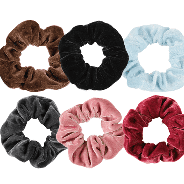 RAGUPEL 6Pcs Scrunchies,Elegant Head Flower Design Silk Scrunchies,Soft Plush Hair Scrunchies forWomen's Hair,Style1