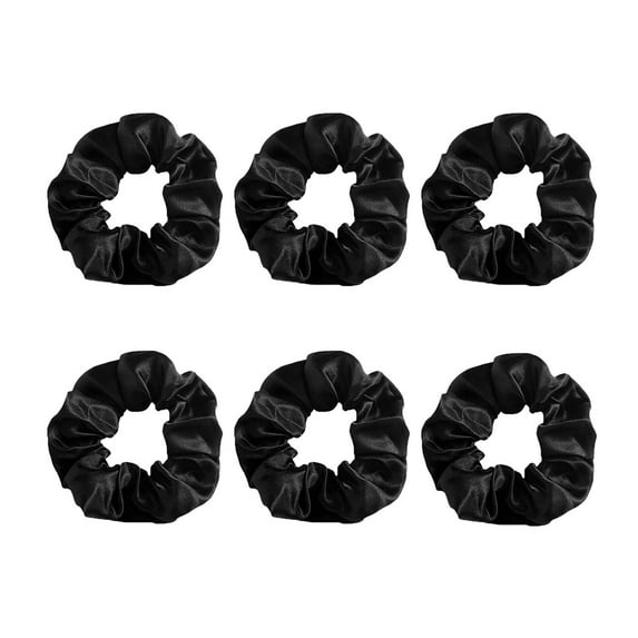 RAGUPEL 6Pcs Scrunchies,Satin Fabric Glossy and Smooth Hair Accessories for Women,Hair Scrunchies for Women's Hair,Black,Style4