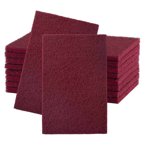 RAGUPEL 6X9 In,General Purpose Scuff Pads,Paint Primer Prep Adhesion Scratch Pads,Car&Woodworking Pads for Scuffing,Scouring&Sanding-Maroon(10)