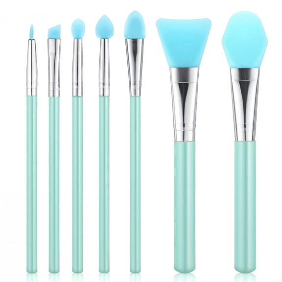RAGUPEL 7Pcs Silicone Brush Applicator Kit,Resin Brush Applicator Uv Resin Brushes Applicators Jelly Brushes Applicators for Cream Makeup Products and Epoxy Art Crafting,Green
