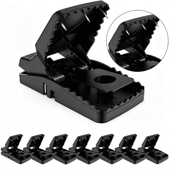 RAGUPEL 8-Pack Unstoppable Rat Trap with Spikes, Stronger Large Mouse Snap Traps That Kill Instantly, Dispatch More Rodents Faster, Indoor & Outdoor Use and Reusable