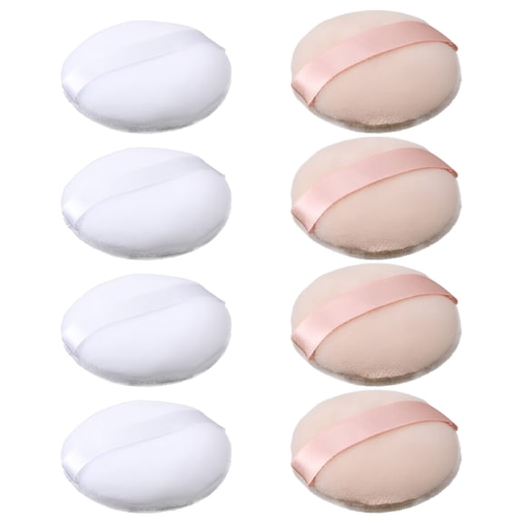 RAGUPEL 8 Pcs Velvet Makeup Powder Puffs, Soft Flocking Blending Sponges for Loose Setting Powder, Flawless Touch-Ups