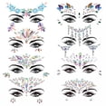 thumbnail image 1 of RAGUPEL 8 sets Women Mermaid Face Gems Glitter, Rhinestone Rave Festival Face Jewels, Crystals Face Stickers, Halloween Eyes Face Body Tattoo Rhinestone Temporary Tattoos, 1 of 7