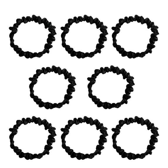 RAGUPEL 8Pcs Scrunchies,Satin Fabric Glossy and Smooth Hair Accessories for Women,Hair Scrunchies for Women's Hair,Black,Style10