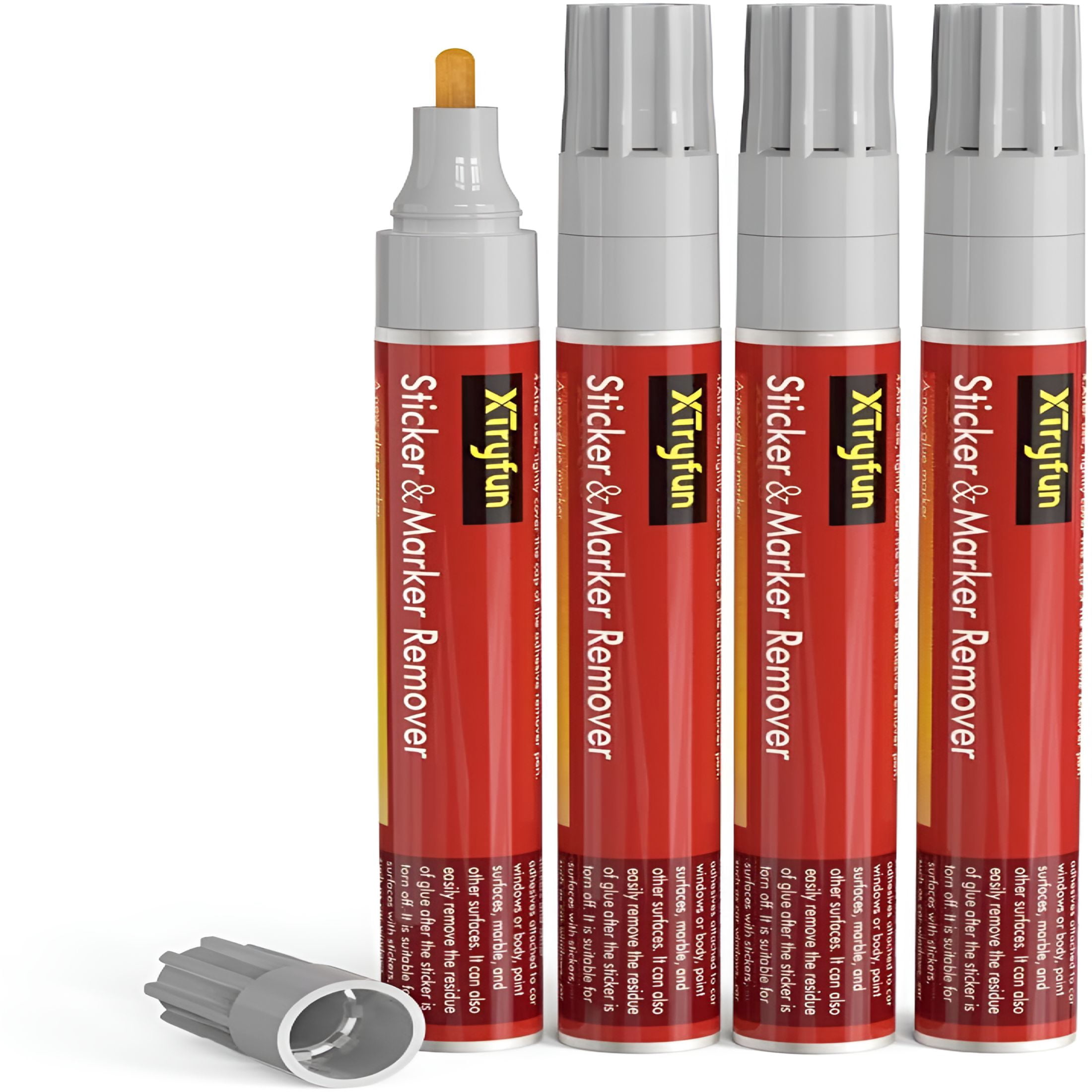 RAGUPEL Adhesive Remover,Multi-Surface Safe Sticker Marker Remover Pen,Rapid Safely Removes Stickers,Glue,Decals,Label,Tape,Sticky Residues and More From Car Furniture Floor and More,4 Count