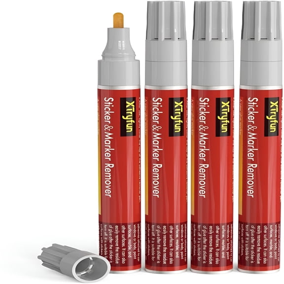 RAGUPEL Adhesive Remover,Multi-Surface Safe Sticker Marker Remover Pen,Rapid Safely Removes Stickers,Glue,Decals,Label,Tape,Sticky Residues and More From Car Furniture Floor and More,4 Count