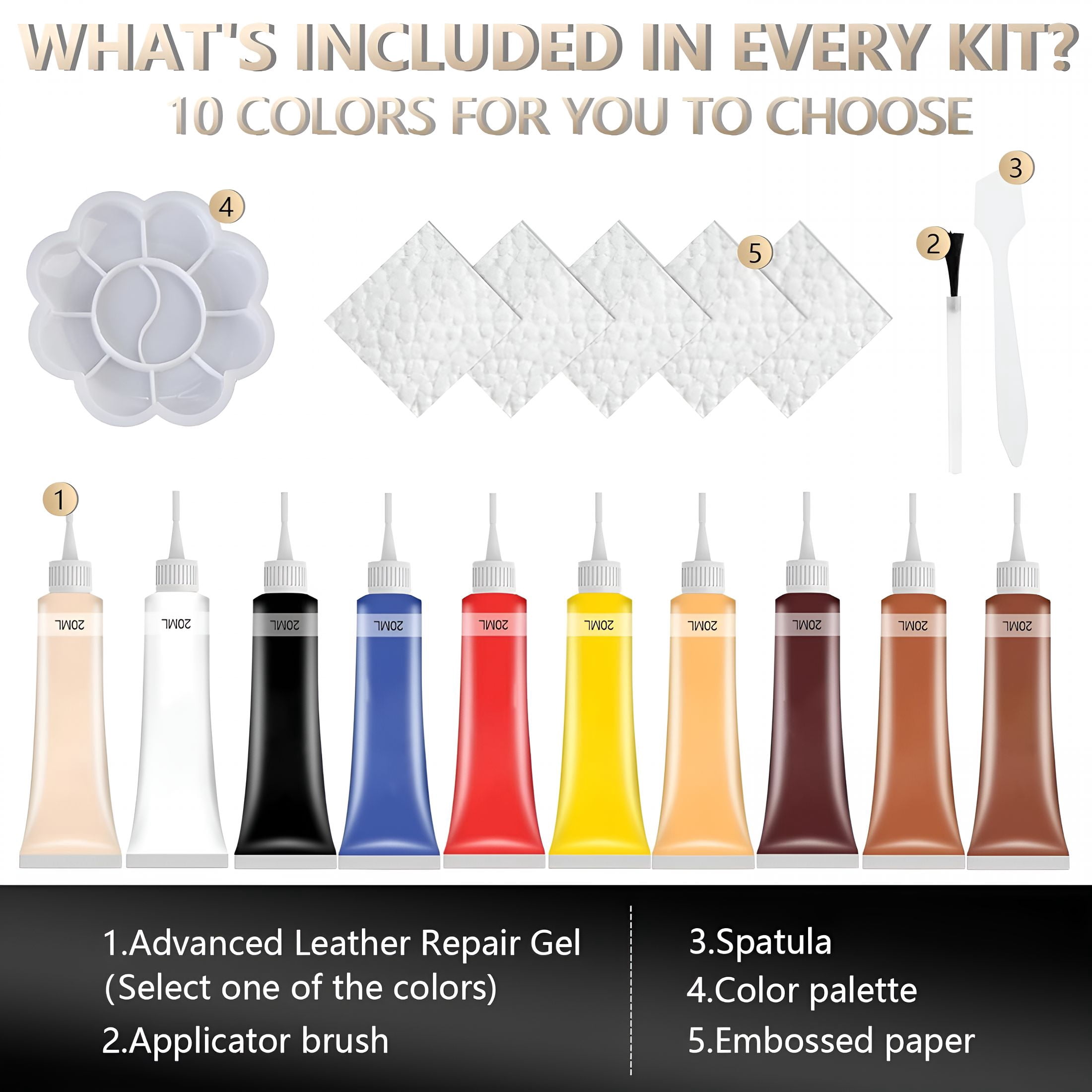 RAGUPEL Advanced Leather Repair Gel,Leather Repair Kit for Car Seat Vinyl Repair Kit,Professional Leather Repair Kit for Car Seat,Multifunctional Couch and Jacket Repair Kit(Black)