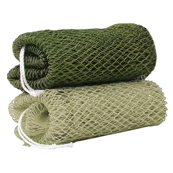 RAGUPEL African Net Sponge - 2 Pack Exfoliating Bath & Shower Loofah Sponge for Body & Face, Gentle Scrubber for All Skin Types, Travel, Sturdy (Olive Green & Light Green)